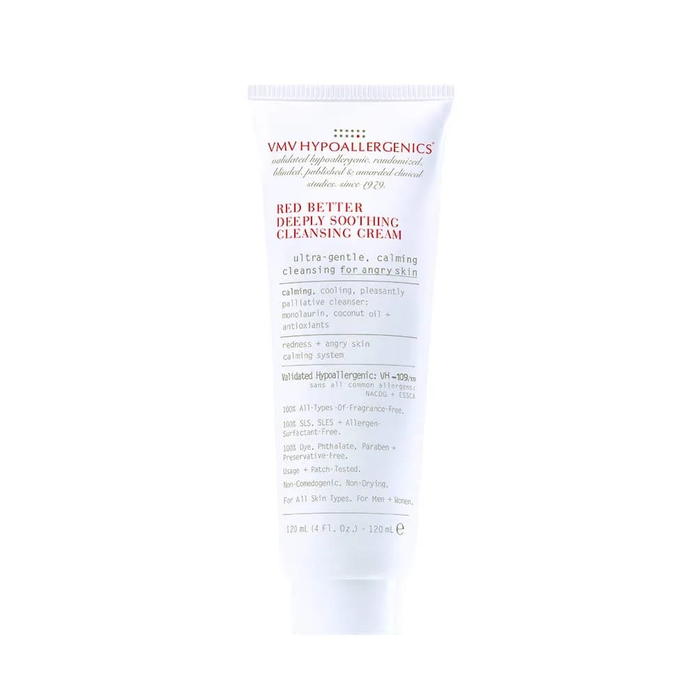 VMV Hypoallergenics Red Better Deeply Soothing Cleansing Cream, 4.06 Fl Oz | Calms Sensitive Skin & Hydrates