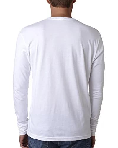 Next Level Apparel Men's Long-Sleeve Crew T-Shirt White Medium | 100% Cotton, Imported, Machine Wash thumbnail 2