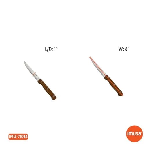 IMUSA 4 Piece Stainless Steel Steak Knife Set with Wood Handle | Serrated Edges for Precision Cutting thumbnail 8
