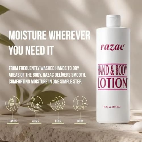Razac Hand and Body Lotion 16oz | Deep Hydration & Fast Absorption for Sensitive Skin thumbnail 3