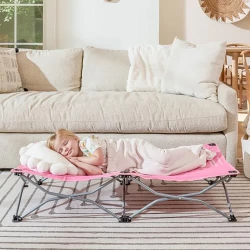 Regalo My Cot Portable Toddler Bed Pink 120cm (48in) x 61cm (26in) | Foldable Kids Travel Bed for Ages 2-5 thumbnail 1
