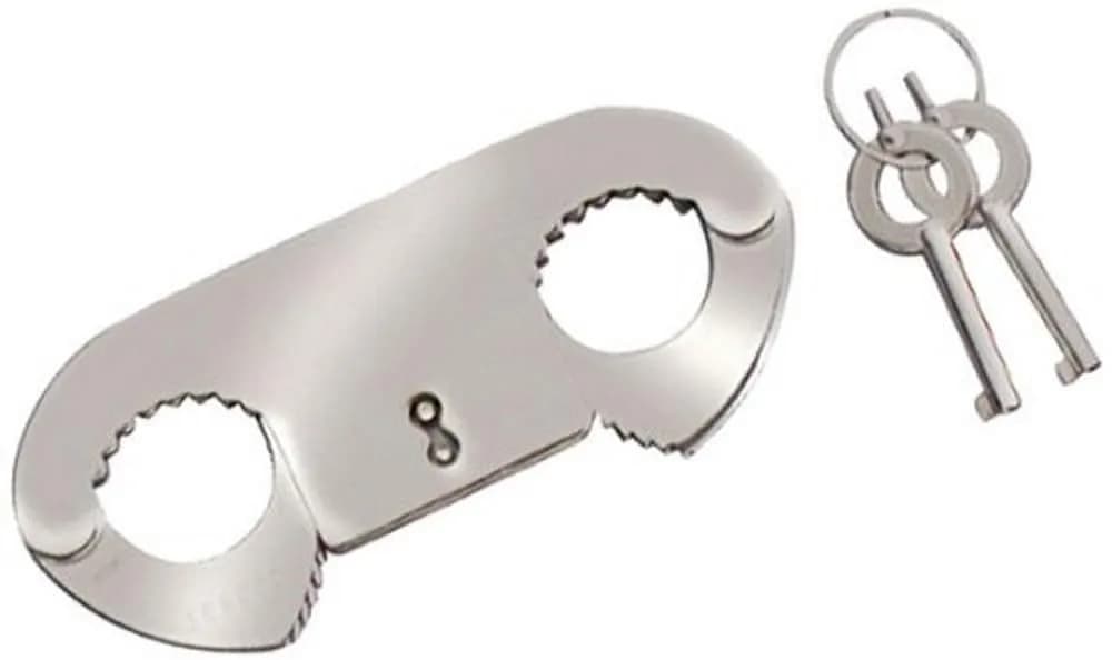 MTECH USA MT-S4508TC Hand Cuffs Thumb Cuff | Heavy Duty Nickel Silver — Silver