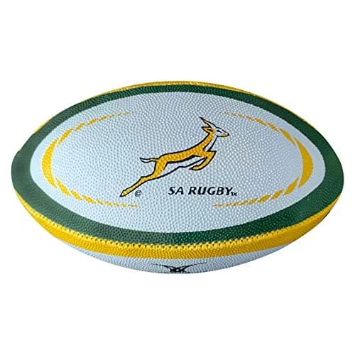 Gilbert South Africa Mini Rugby Ball | Official Replica Souvenir Ball (7.24" x 4.65" x 2.44") thumbnail 1