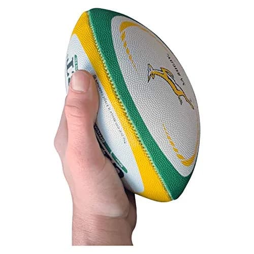 Gilbert South Africa Mini Rugby Ball | Official Replica Souvenir Ball (7.24" x 4.65" x 2.44") thumbnail 4