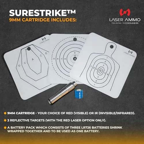 Laser Ammo SureStrike™ 9mm Cartridge - Laser Training Solution for Your 9mm, 9mm SureStrike™ Laser Cartridge (with red Visible Laser Class I, 3.5mW) thumbnail 4