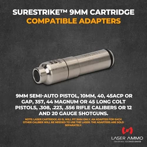 Laser Ammo SureStrike™ 9mm Cartridge - Laser Training Solution for Your 9mm, 9mm SureStrike™ Laser Cartridge (with red Visible Laser Class I, 3.5mW) thumbnail 5