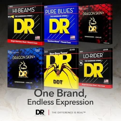 DR Strings Black Beauties Bass Strings Medium-Heavy 45-130 (159g) | K3 Coated Stainless Steel thumbnail 8