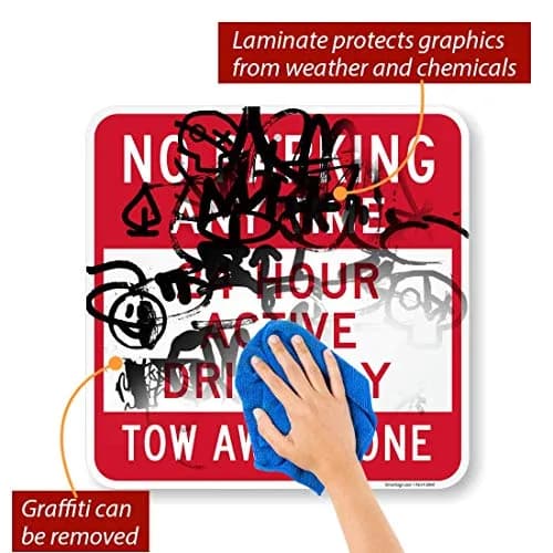 SmartSign No Parking Any Time - 24 Hour Driveway Sign | 18" x 18" Aluminum thumbnail 5