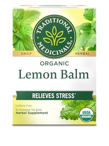 Traditional Medicinals Organic Lemon Balm Tea 16 Count (0.85 oz) | Supports Stress Relief & Digestive Health thumbnail 1