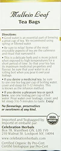 Celebration Herbals Organic Mullein Leaf Tea Bags 24 Count | Herbal Tea for Respiratory Support in India thumbnail 4