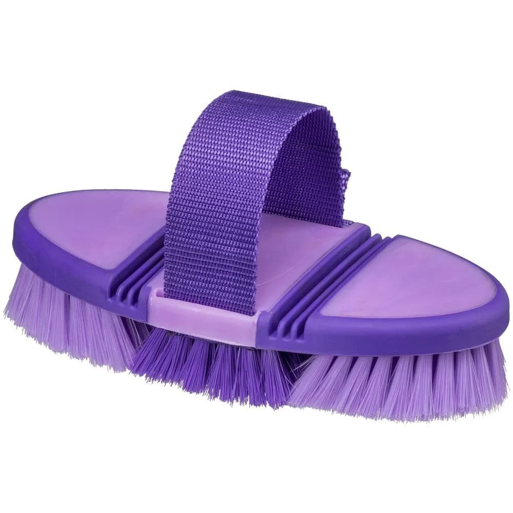 Tough 1 Great Grips Flex Finishing Brush - Purple/Light Purple | Flexible, Adjustable Horse Grooming Brush — Purple/Light Purple