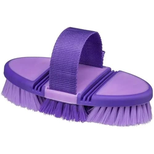 Tough 1 Great Grips Flex Finishing Brush - Purple/Light Purple | Flexible, Adjustable Horse Grooming Brush thumbnail 1