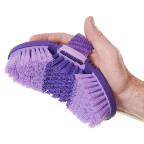 Tough 1 Great Grips Flex Finishing Brush - Purple/Light Purple | Flexible, Adjustable Horse Grooming Brush thumbnail 2