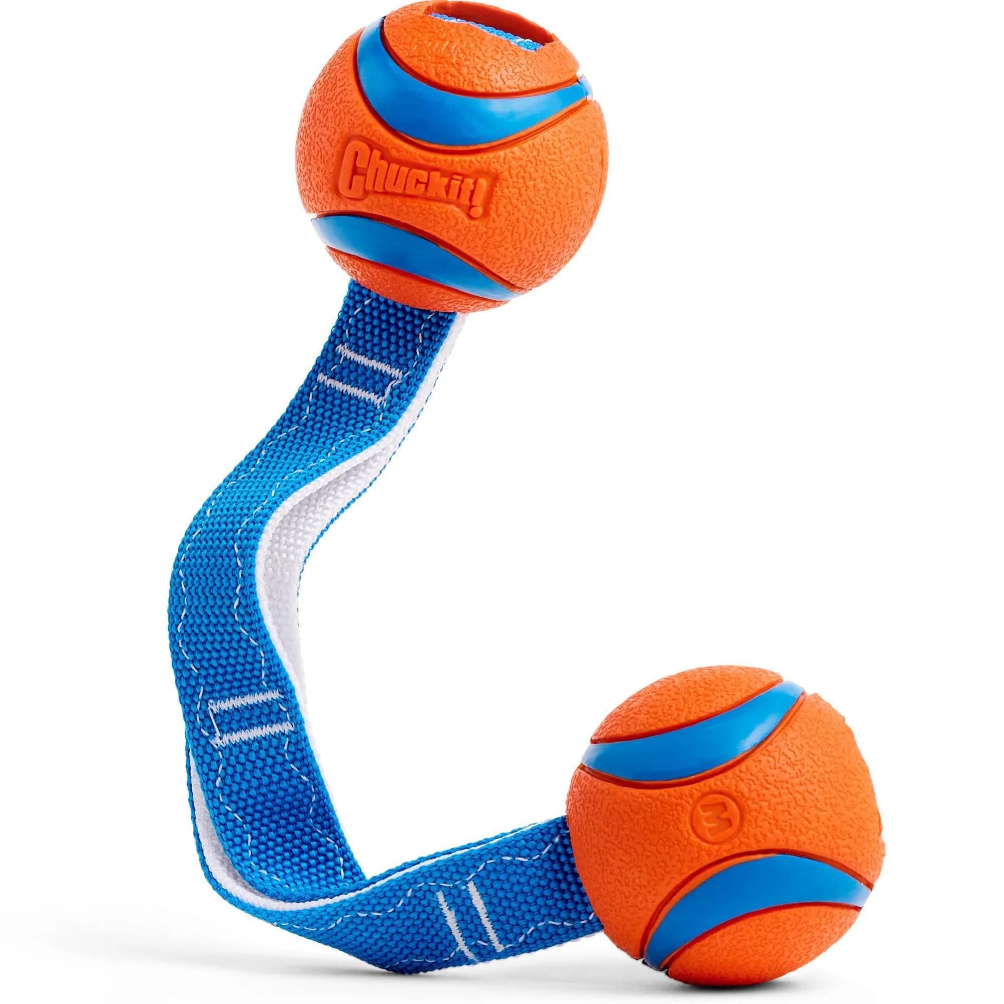 Chuckit! Ultra Duo Tug Dog Toy Medium 2.5in (6.4cm) Orange and Blue | Fetch and Tug-of-War for Dogs 20-60lbs — Medium