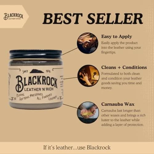 Blackrock Leather N Rich Leather Cleaner and Conditioner 4oz (118ml) | USA-Sourced Quality for Smooth Leathers thumbnail 5