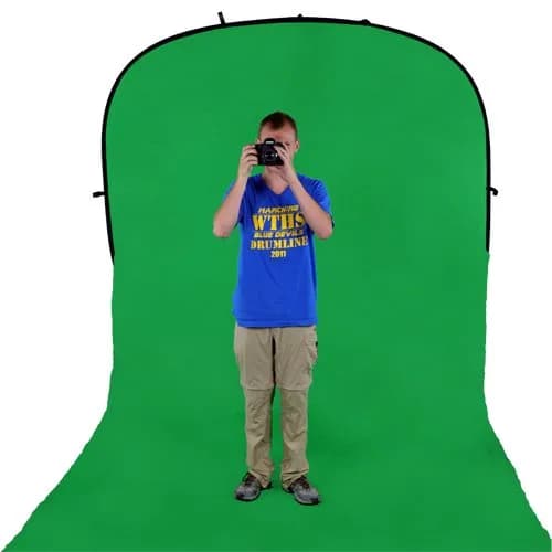 Fotodiox 8x14' Muslin Chromakey Green Backdrop for Collapsible Portable Backdrop Kit thumbnail 3