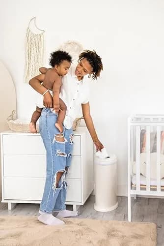 Ubbi Stainless Steel Diaper Pail Ivory | Odor-Locking, No Special Bags, Modern Nursery (70-120 chars) thumbnail 9