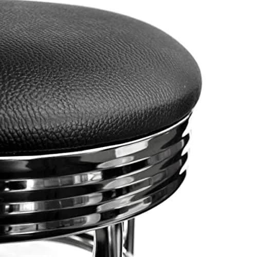 TRINITY Heavy Duty 30 Inch Backless Swivel Bar Stool, Black | Sturdy Chrome & Faux Leather (70-120 chars) thumbnail 7