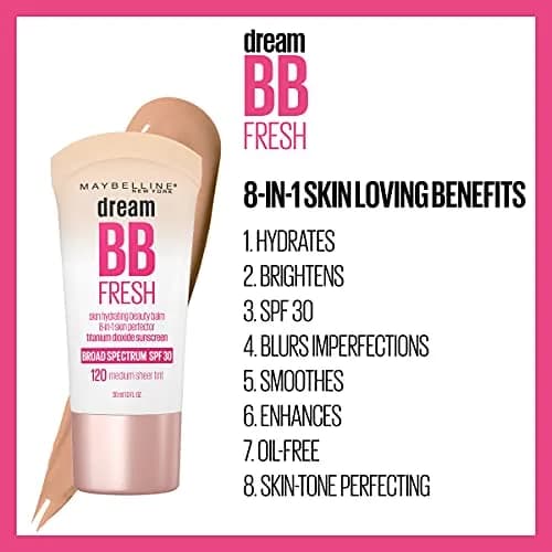 Maybelline Dream Fresh BB Cream SPF 30 Light/Medium | 29.57ml (1 Fl Oz) Oil-Free Hydrating Beauty Balm thumbnail 4