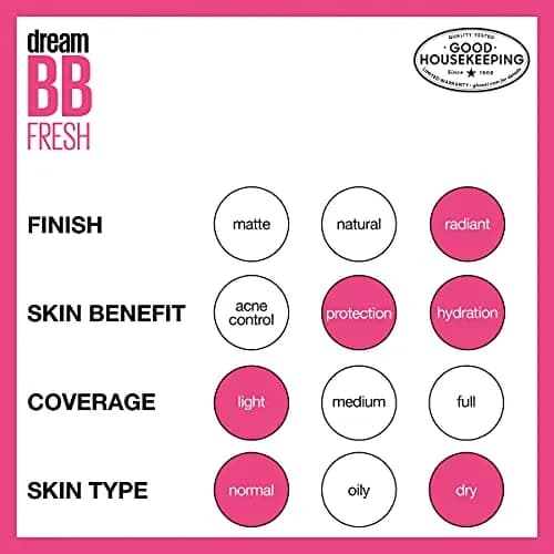 Maybelline Dream Fresh BB Cream SPF 30 Light/Medium | 29.57ml (1 Fl Oz) Oil-Free Hydrating Beauty Balm thumbnail 6