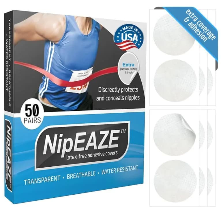 NipEaze Original Sports Nipple Covers Extra 1" (2.54 cm) | 10x Staying-Power Anti-Chafe Protection thumbnail 2