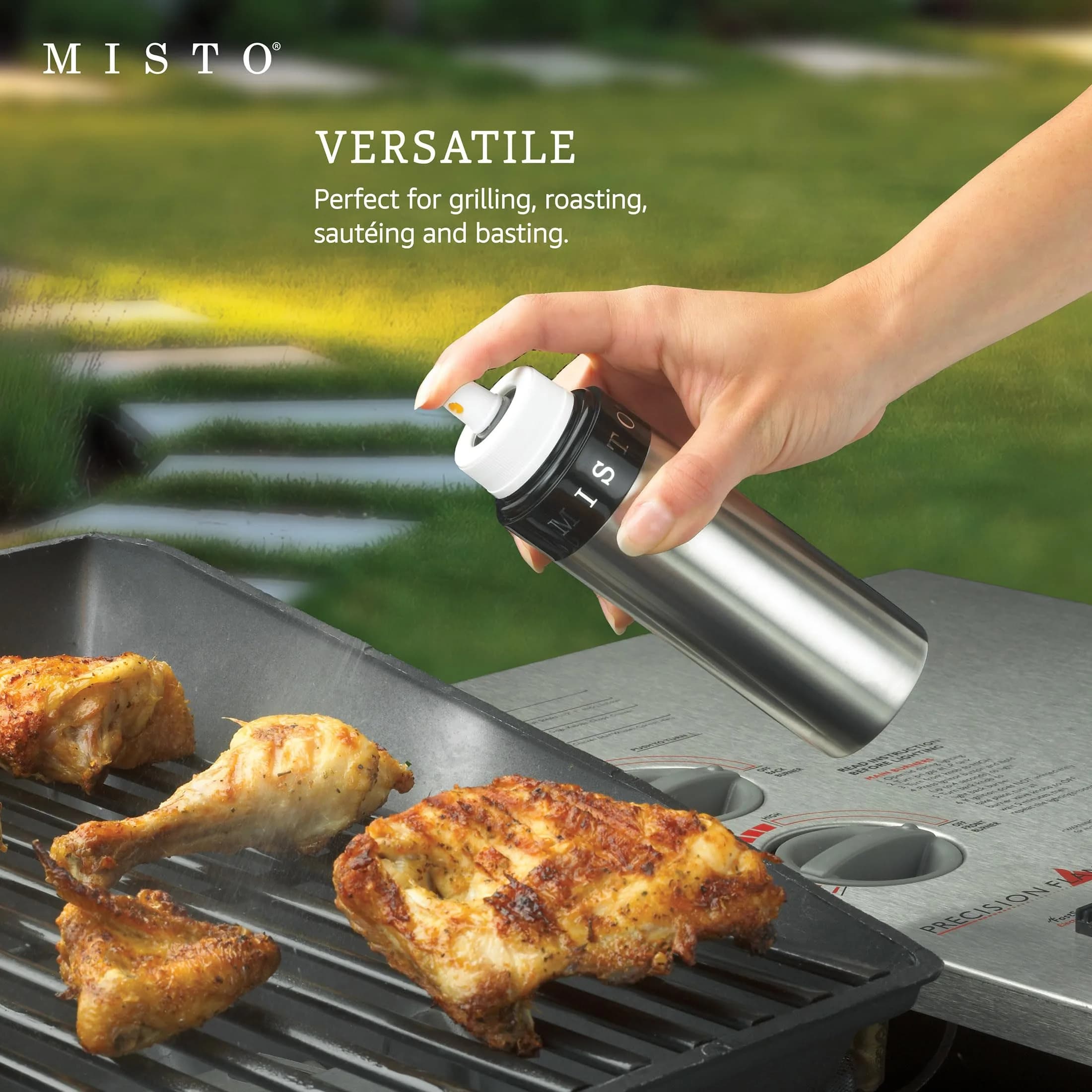 Misto Gourmet Olive Oil Sprayer Set of 2 Aluminum Bottles, 95ml (3.2 fl oz) Each | Even Mist for Healthy Cooking - view 6