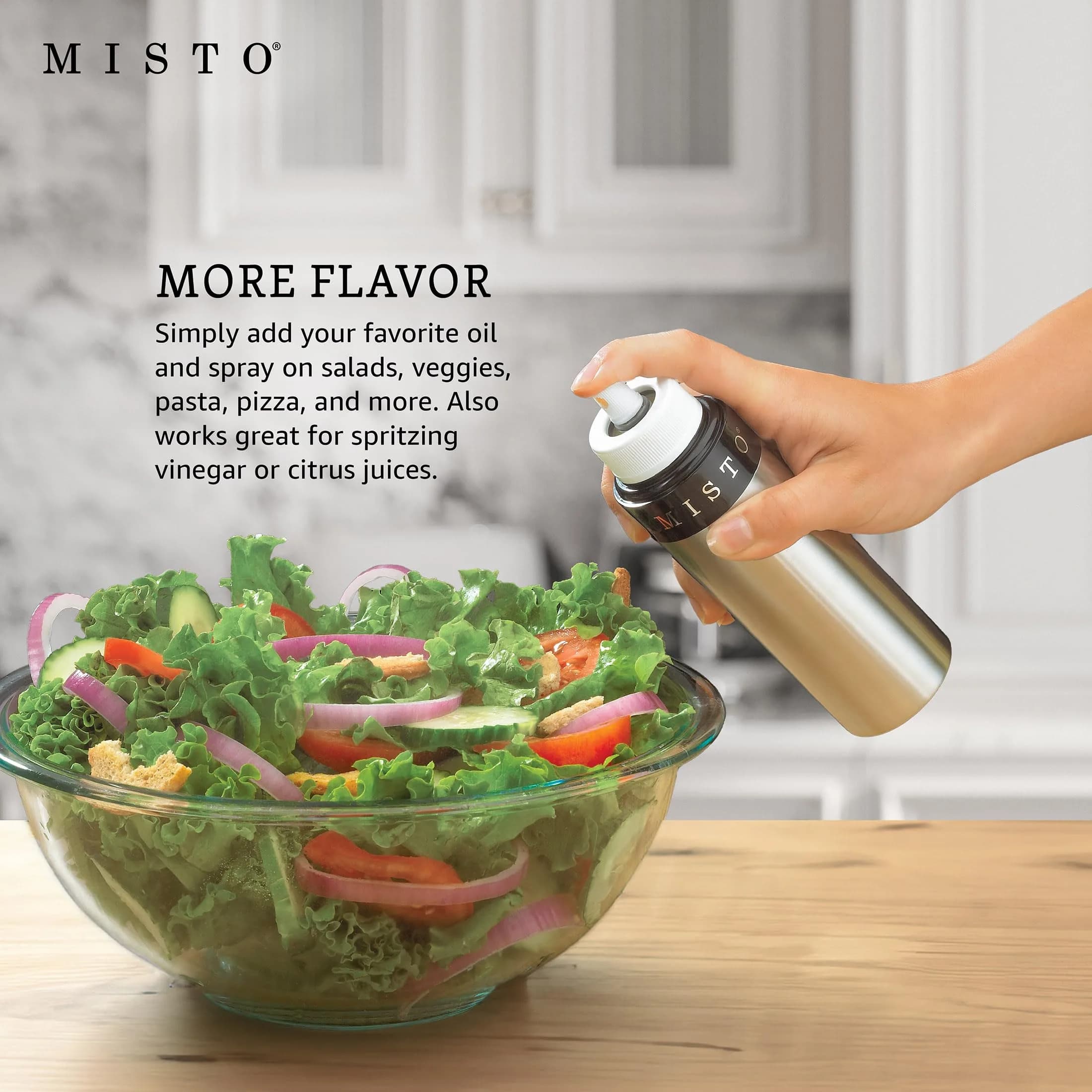 Misto Gourmet Olive Oil Sprayer Set of 2 Aluminum Bottles, 95ml (3.2 fl oz) Each | Even Mist for Healthy Cooking - view 2