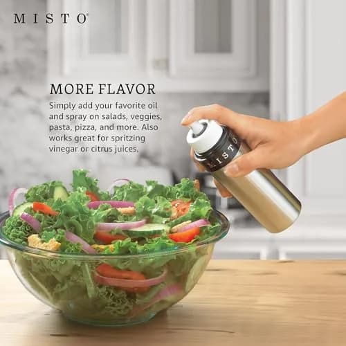 Misto Gourmet Olive Oil Sprayer Set of 2 Aluminum Bottles, 95ml (3.2 fl oz) Each | Even Mist for Healthy Cooking thumbnail 2