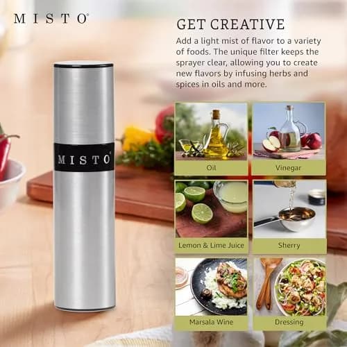Misto Gourmet Olive Oil Sprayer Set of 2 Aluminum Bottles, 95ml (3.2 fl oz) Each | Even Mist for Healthy Cooking thumbnail 3