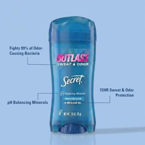 Secret Outlast Clear Gel Antiperspirant Deodorant for Women 5.2 oz (2.6 oz x 2) | 72-Hour Sweat & Odor Protection thumbnail 2