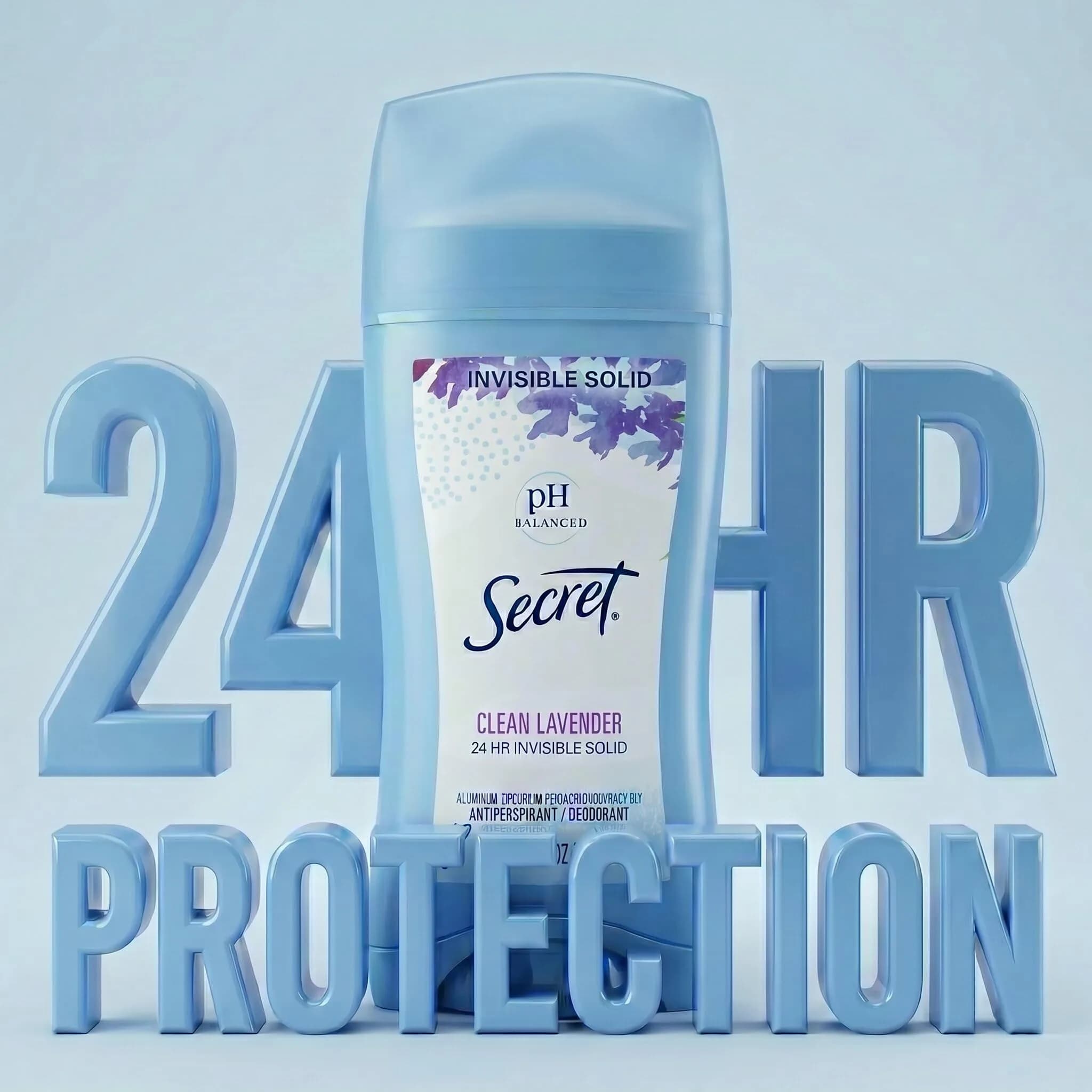 Secret Invisible Solid Clean Lavender Antiperspirant & Deodorant for Women, 5.2 oz (2.6 oz x 2) | 24hr Sweat & Odor Protection - view 3