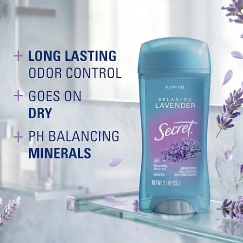 Secret Fresh Clear Gel Antiperspirant Deodorant for Women, 72hr Protection, 5.2 oz (Pack of 2) | pH Balancing Minerals thumbnail 2