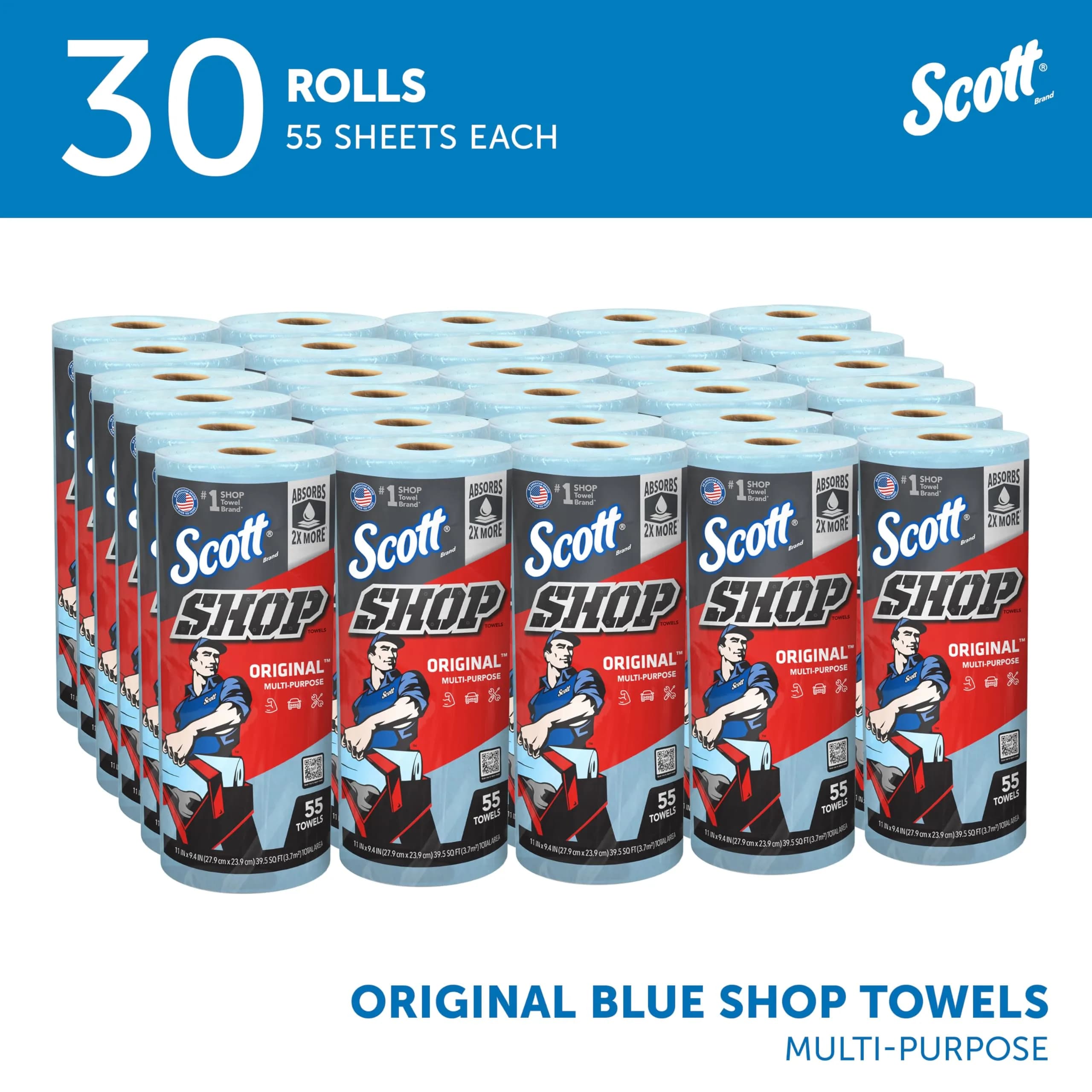 Scott Shop Original Blue Paper Towels 1650 Sheets (75130) | Absorbent & Durable for Tough Jobs thumbnail 2