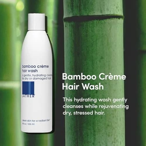 LATHER Bamboo Crème Hair Wash 8 fl oz | Revitalizes Dry, Sensitive Hair with Jojoba Oil & Essential Oils thumbnail 2