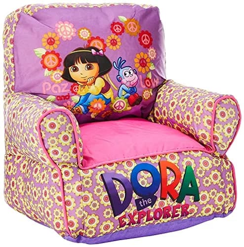 Nickelodeon Dora the Explorer Bean Bag Sofa Chair, Purple | Kid-Friendly, Lightweight Lounge Seat thumbnail 1