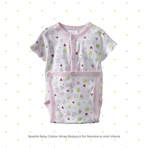 Spasilk Baby Bodysuit 2 Pack Pink Flower Short Sleeve Wrap for Newborns & 3-9 Months thumbnail 2