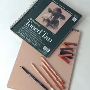 Strathmore 400 Series Toned Tan Sketch Pad 5.5x8.5 inch (14x21.6 cm) | Recycled Paper for Drawing & Illustration - view 2