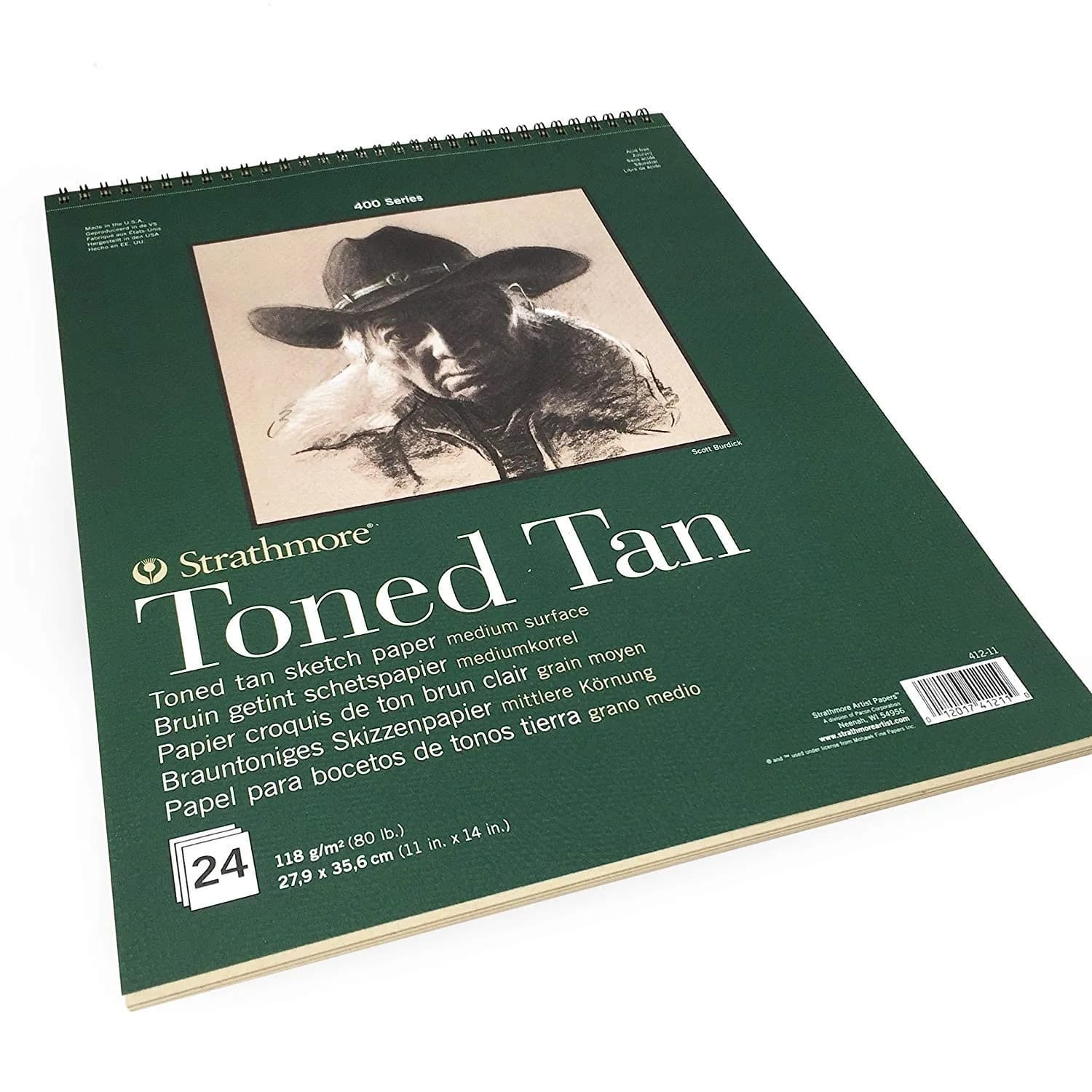 Strathmore 400 Series Toned Tan Sketch Pad 11 x 14 inches (24 Sheets) | Acid-Free Paper for Mixed Media - view 2