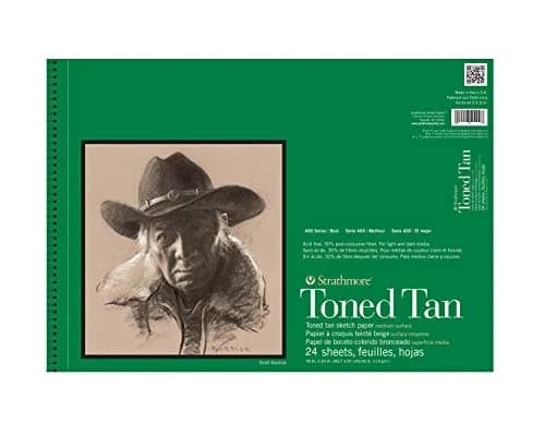 Strathmore 400 Series Toned Tan Sketch Pad 18 x 24 inches (24 Sheets) | 80 lb Paper for Light & Dark Media thumbnail 1