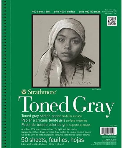 Strathmore 400 Series Toned Gray Sketch Pad 5.5x8.5 inch (50 Sheets) | Artist Sketchbook for Drawing & Illustration thumbnail 1