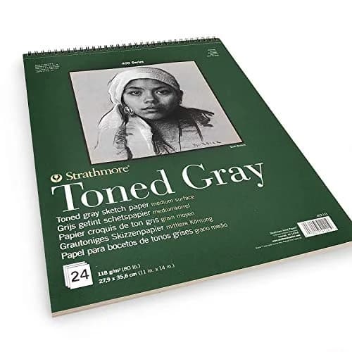 Strathmore 400 Series Toned Gray Sketch Pad 11 x 14 inches (28 x 36 cm) | 80 lb Paper for Light & Dark Media thumbnail 2