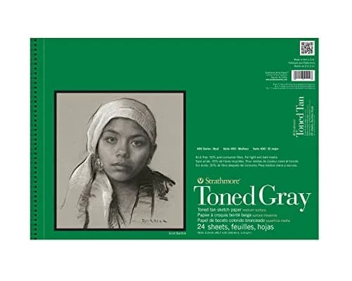 Strathmore 400 Series Toned Sketch Pad Gray 80 lb Paper 18 x 24 inches | Acid-Free Recycled Paper thumbnail 1