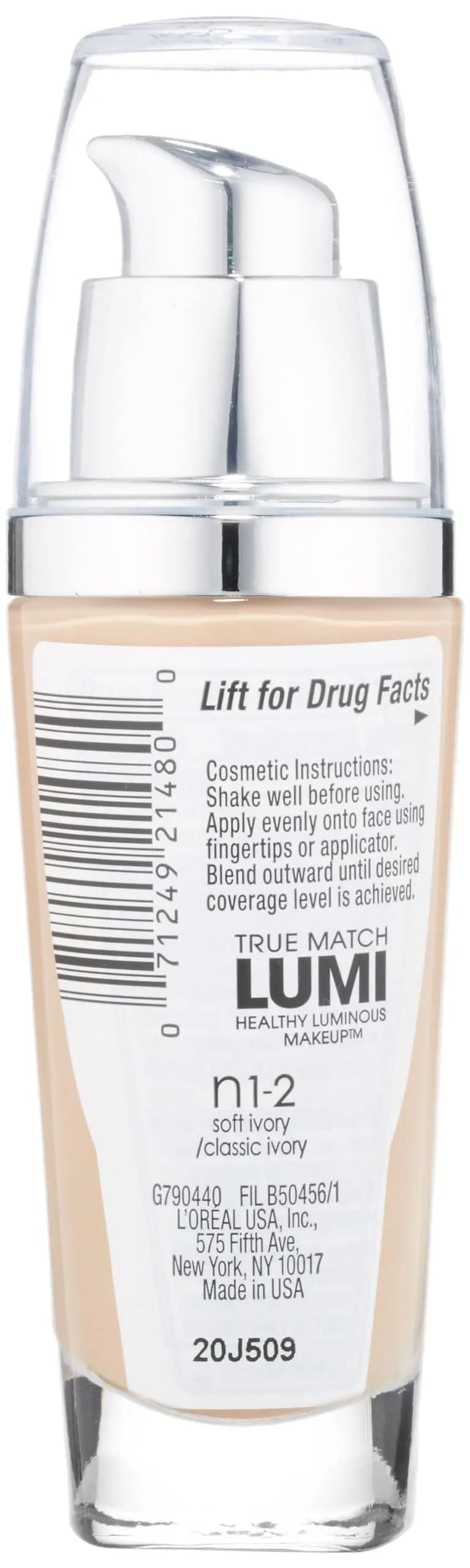 L'Oreal Paris True Match Lumi Healthy Luminous Makeup Creamy Natural 25ml (0.811 Fl Oz) Pack of 2 | Luminous Finish for All Skin Types - view 2