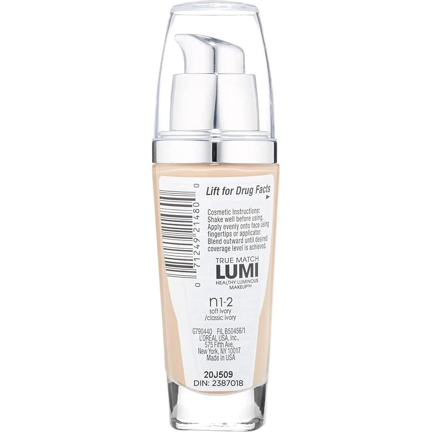 L'Oreal Paris True Match Lumi Healthy Luminous Makeup Creamy Natural 25ml (0.811 Fl Oz) Pack of 2 | Luminous Finish for All Skin Types - view 3