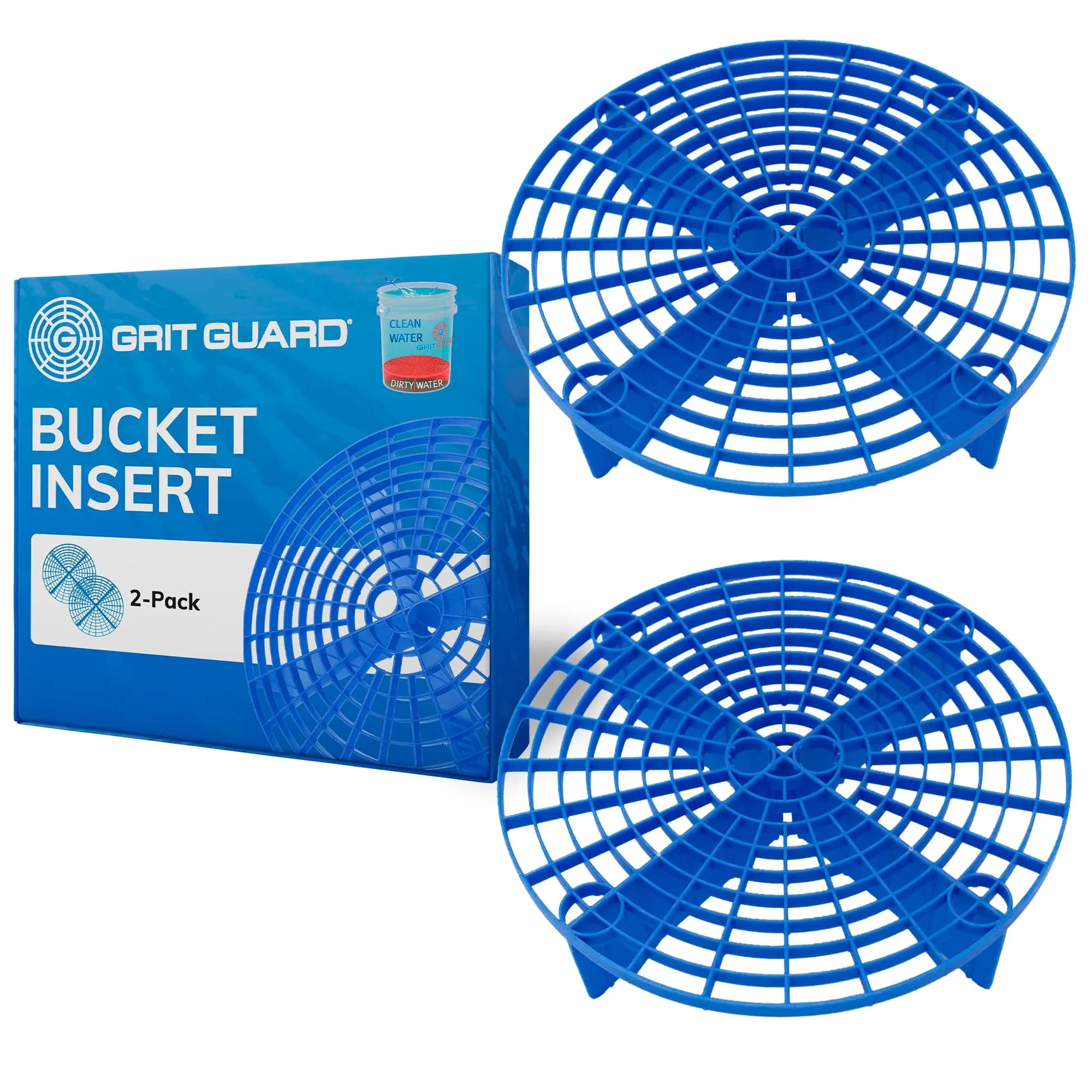 Grit Guard Blue Bucket Insert (2 Pack) | 2.5 inch Height, 10 inch Diameter, 5 Gallon Capacity | Prevents Scratches & Swirl Marks
