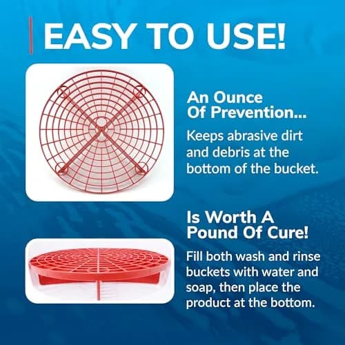 Grit Guard Blue Bucket Insert (2 Pack) | 2.5 inch Height, 10 inch Diameter, 5 Gallon Capacity | Prevents Scratches & Swirl Marks thumbnail 4