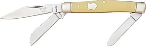 Rough Rider Stockman Yellow Synthetic | 3 1/4" Fixed Clip Point Blade, Reusable thumbnail 1
