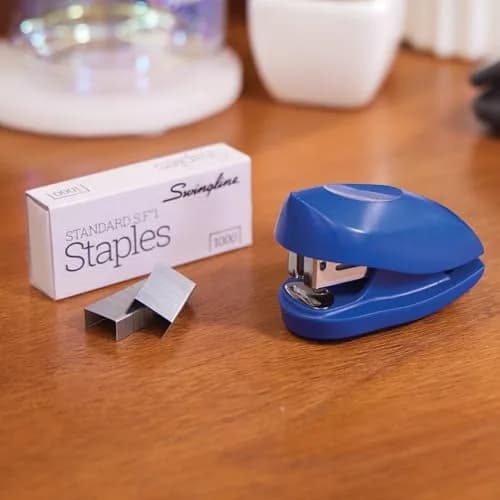 Swingline Mini Stapler 12 Sheet Capacity Blue | Compact Desk Stapler with Staples & Remover thumbnail 2