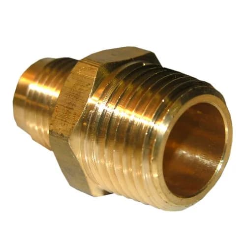 LASCO 17-4833 Brass Adapter 3/8-Inch Flare & 1/2-Inch Male Pipe Thread | Durable Plumbing Fitting thumbnail 1
