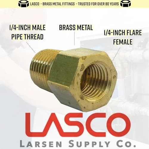 LASCO 17-6783 1/4-Inch Female Flare Brass Adapter | Durable, Long-Lasting Plumbing Fitting for Fuel, Oil, Gas Lines thumbnail 2